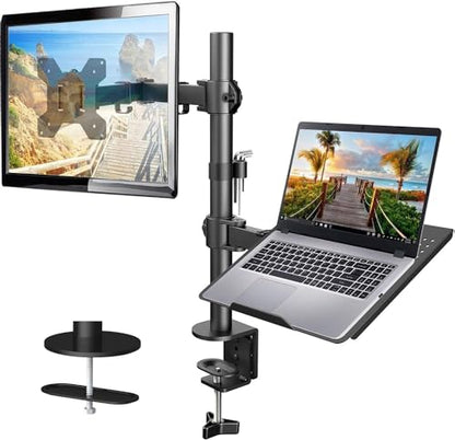 HUANUO 32 Inch Monitor and 17 Inch Laptop Adjustable Mount, HNCM2, Tabletop Mount, Articulating, Alloy Steel, Black