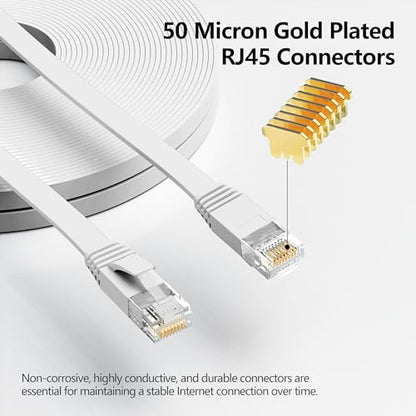 Jadaol 50ft Cat 6 Ethernet Cable Model #Ethernet Cable-15m-White-ML-UAE