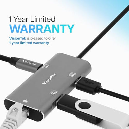 VisionTek USB-C Hub 3 Ports Laptop Adapter Model 901538