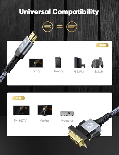 Capshi 6FT jp-466 DVI HDMI Adapter High-Speed No Plug