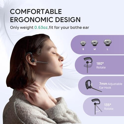 Yealink BH71 Pro USB-C/A Bluetooth Headset, Wireless Earphone with Microphone, 30Hrs Battery Life, Noise Canceling, Ergonomic Design, Android/iOS Compatible