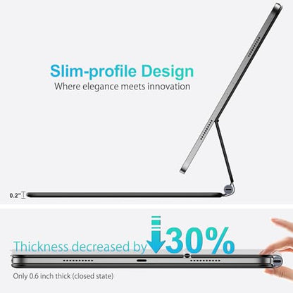 Jibrealg 11-inch Keyboard Case for iPad Pro and Air, Bluetooth Connectivity, Foldable Design, Backlit Multi-Touch Trackpad
