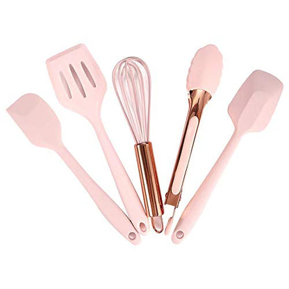 Collfa 8.2 in Mini Kitchen Utensil Set Food-Grade Silicone Cooking Tools, 5-Piece Set