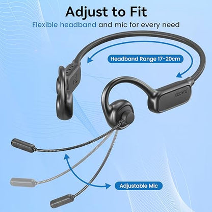 Replglee W3 Bluetooth 5.4 Headphones Wireless Open Ear Design with Microphone
