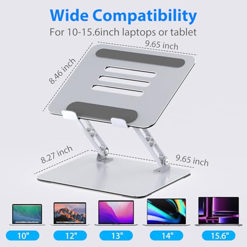 Gogoonike Adjustable Laptop Stand 10-15.6 inch Portable Tabletop Ergonomic Metal Riser