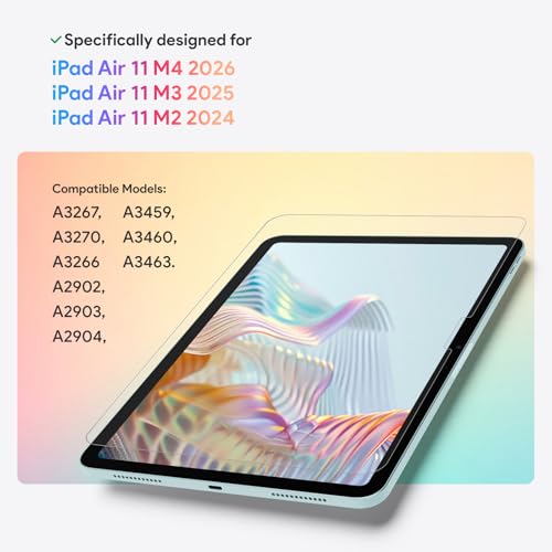 KCT 9H Tempered Glass Screen Protector for iPad Air 11" M4/M3/M2 Matte Finish
