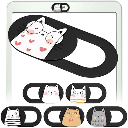 MESMOS Cute Cats Small Webcam Cover Camera Privacy Cover USB