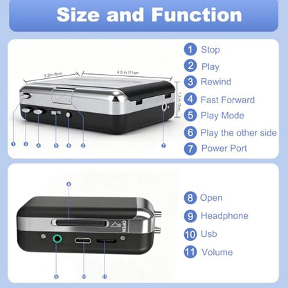 Tinxumb Portable Cassette Tape to MP3 Converter & Player KDJ-01 USB 2.0