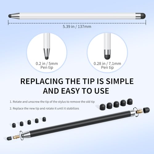 GCHMDE 5.3 x 0.3 x 0.3 inches Aluminum 10 Stylus Pen for Touchscreen
