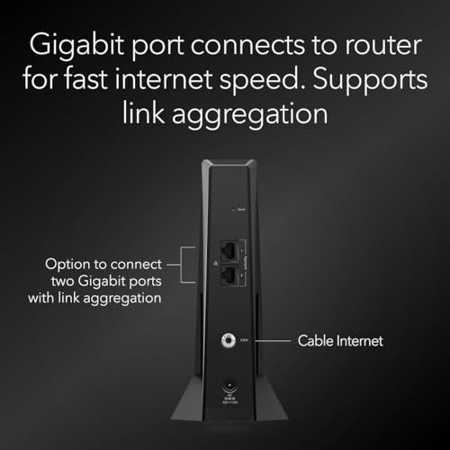 NETGEAR Nighthawk DOCSIS 3.1 Mid/High-Split Cable Modem CM2500-1AZNAS Ethernet Connectivity 2 Ports 2000 Mbps Download