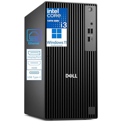 Dell Pro Tower QCT1250 Windows 11 Pro 8GB DDR5 256GB SSD Dual 4K Output Computer Tower