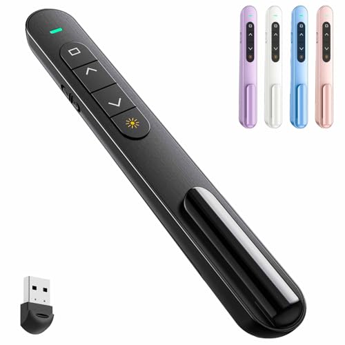 QUI Wireless Presenter BK600 Ergonomic 328 ft USB Remote Clicker with 6 Buttons