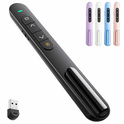 QUI Wireless Presenter BK600 Ergonomic 328 ft USB Remote Clicker with 6 Buttons