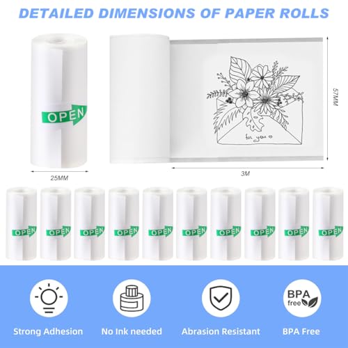 YSYONM 57mm x 25mm Self-Adhesive Thermal Sticker Paper – 3000 Sheets