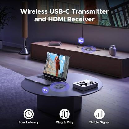 UGREEN 1080P HDMI Receiver and USB C Transmitter, 60Hz, Wireless, Compact Design