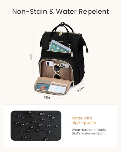 LOVEVOOK 15.6 inch Laptop Backpack Minimalist Black