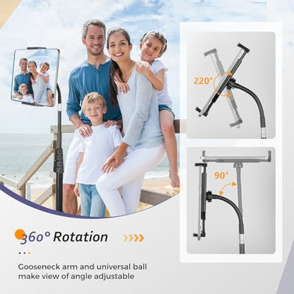 Aureday 67 Inch 67iPadStand Adjustable Tripod Stand for Tablets and Smartphones