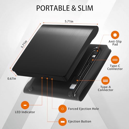 juwuoi Portable PT-A02 External CD/DVD Drive USB 3.0