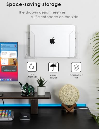 Haohaio Acrylic Laptop Wall Mount BJBZJ-01P - Clear - 2.3 x 1.26 x 7.7 in - Adjustable - 1.0 Count