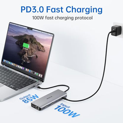 MOKiN 13 Port USB C Docking Station 4K DisplayPort Multi-Monitor Hub