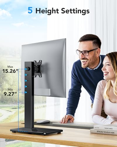 HUANUO 13-34 Inch HNTVS29 Tempered Glass Rotating Tilt Swivel Tabletop Mount