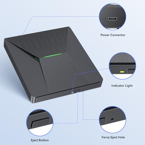 MthsTec Slim External Blu-ray Drive MC-BW-0001 USB 3.0 Type C 50GB 6x Read Speed