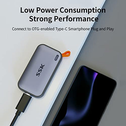 SSK Portable 500GB External Solid State Drive SD500 USB 3.2 Gen 2 1050 MB/s