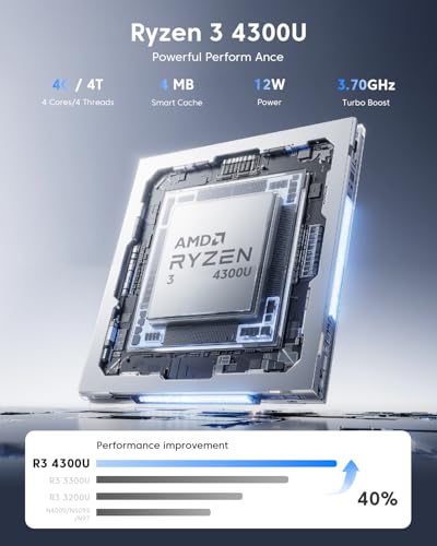 MALLRACE 18.5 Inch Laptop Ryzen 3 4300U 1920x1080 SSD Laptop