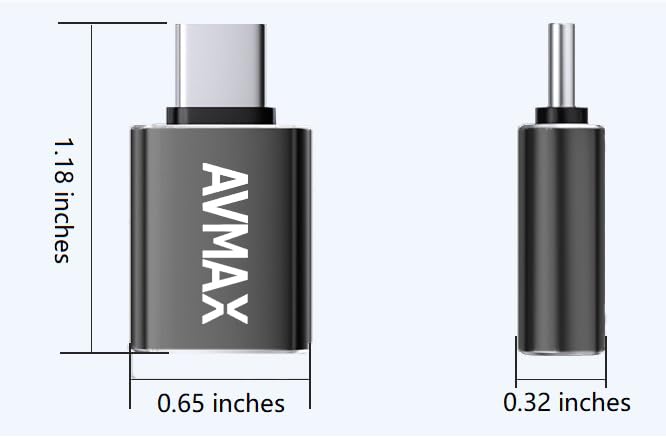 AVMAX USB C to USB A Adapter 4 Pack Model UAP3J Black