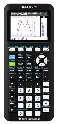 Texas Instruments 3.2 Inches TI-84 Plus CE Black Graphing Calculator Battery Powered LCD