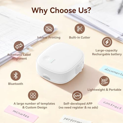 XenGro AH-P05-White Thermal Monochrome Portable Printer