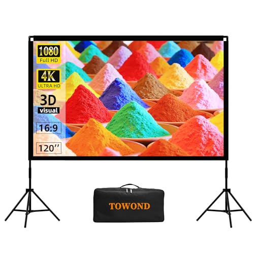 TOWOND 120 inches 16:9 Manual Tripod Projection Screen