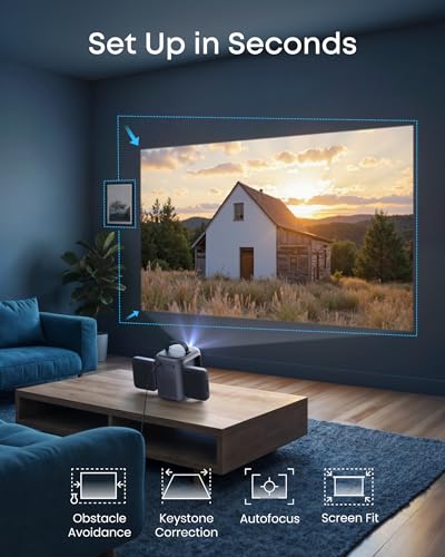 Soundcore by Anker P1i Portable Projector D2200 1080P FHD 380 ANSI Lumens LCD Floor Mount
