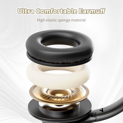 KVIDIO WH201A Bluetooth Headphones Over Ear 65 Hours Playtime