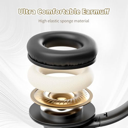 KVIDIO WH201A Bluetooth Headphones Over Ear 65 Hours Playtime