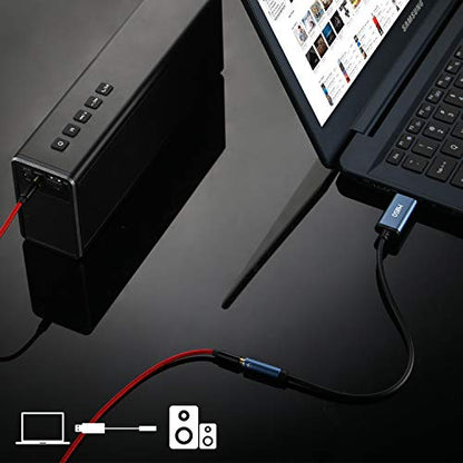 MillSO 1 Feet MUSB351F-30U USB to 3.5mm Adapter Stereo External Sound Card