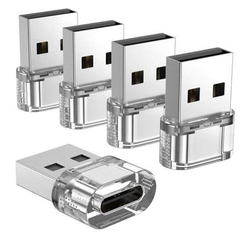 Fidioto 5 Count Fidioto_USB_Adapter USB-A, USB-C 3 Amps Clear Adapter