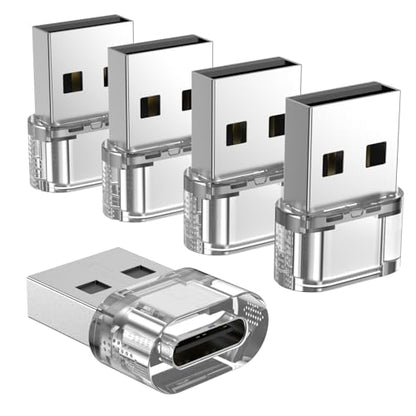 Fidioto 5 Count Fidioto_USB_Adapter USB-A, USB-C 3 Amps Clear Adapter