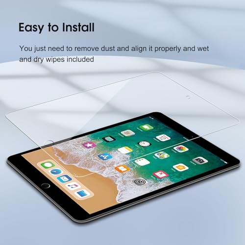 Qularlans 2 Pack Tempered Glass Screen Protector for iPad 6th/5th Generation 9.7-Inch (Model A1822/A1823/A1893/A1954)