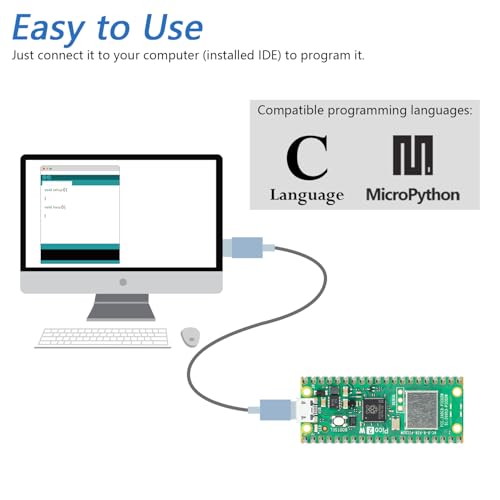 Freenove 4MB FNK0065EE Raspberry Pi Pico 2 W Board Dual Cortex-M33 RISC-V Microcontroller Development Board