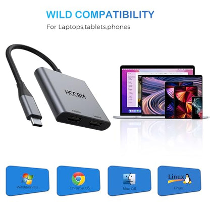 HCCBM USB C to Dual HDMI Adapter Model HCC-022