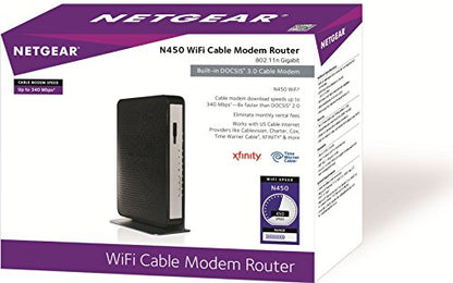 NETGEAR N450 450Mbps Wi-Fi Modem Router 802.11n Single-Band 2.4GHz Wi-Fi