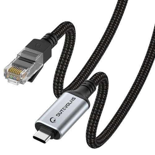 Dutevolns 10 Feet NW0002-3M-S RJ45 USB Type C Ethernet Cable Cat 6 1000Mbps Male-to-Male