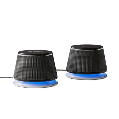 Amazon Basics 3.9" Stereo 2.0 Multimedia Speakers USB-Powered Surface Mount Black Model V620BLACK
