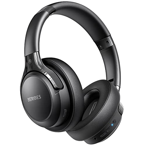 BERIBES Over Ear Bluetooth Headphones WH202A 65H Playtime 6 Music Modes Wireless Headset