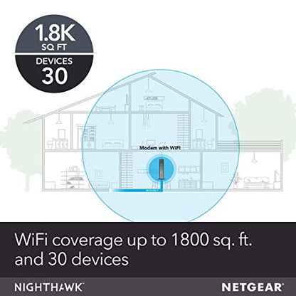 NETGEAR AC1900 C7000 Dual-Band Modem Router 1900Mbps 3 Antennas Wireless