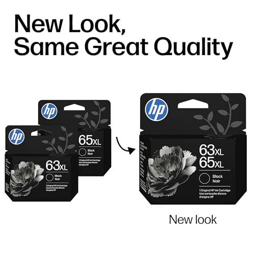 HP 63XL/65XL Black High-Yield Ink Cartridge, 300 Pages Yield, Compatible with Multiple HP Printers