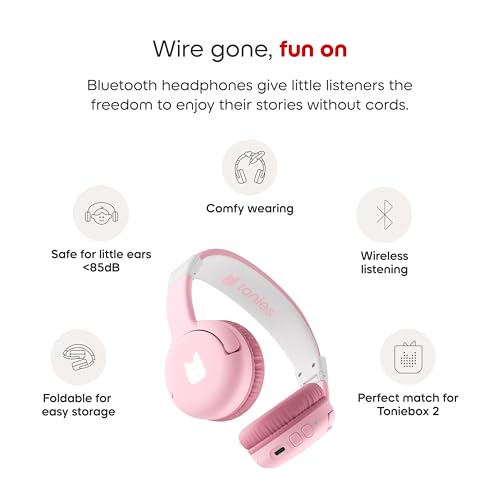 Tonies Cloud Pink Bluetooth Headphones 10003277 On-Ear 20Hz 20,000Hz Plastic Kid's Headphones