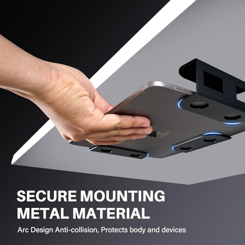 BYMECOST BSA-ZX-NNJ Under Desk Mount Metal Laptop Holder for Devices up to 1.37 inches Thick