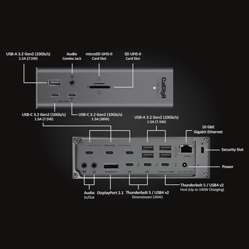CalDigit TS5 PLUS Thunderbolt 5 Dock 20 Ports 330W Power Delivery